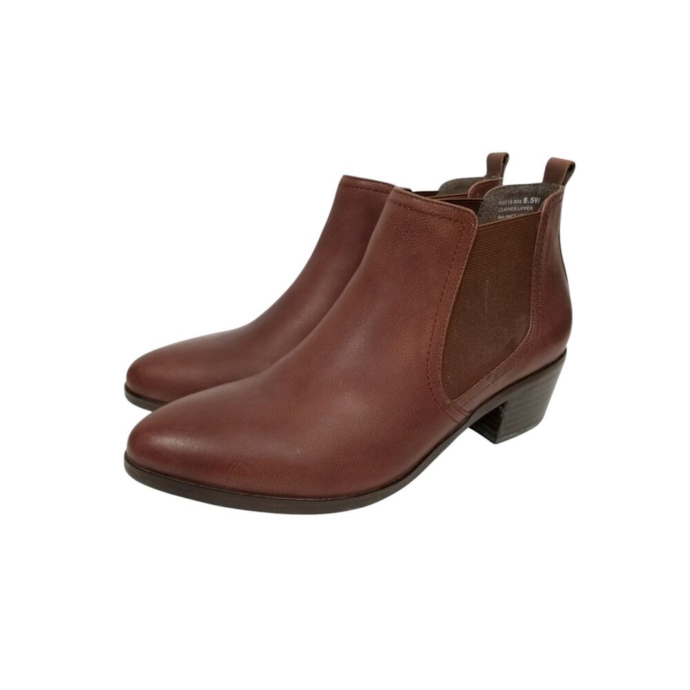 David Tate Women's Brown Leather Chelsea Ankle Boots Size 8.5W